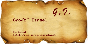 Groó Izrael névjegykártya